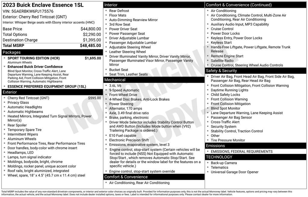 Used 2023 Buick Enclave Essence w/ Sport Touring Edition image 6