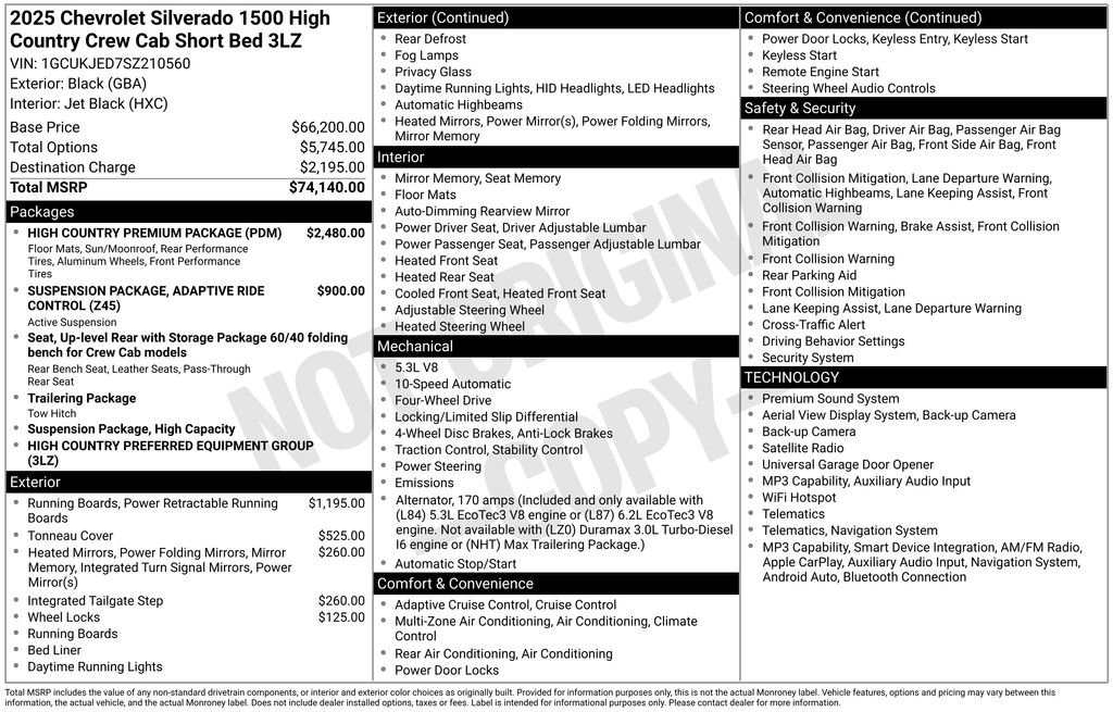 Used 2025 Chevrolet Silverado 1500 High Country w/ High Country Premium Package AWD/4WD image 34
