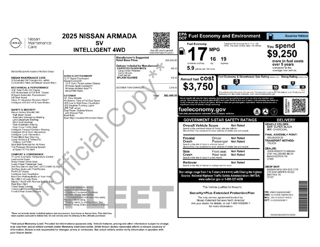 Certified 2025 Nissan Armada SV AWD/4WD image 8
