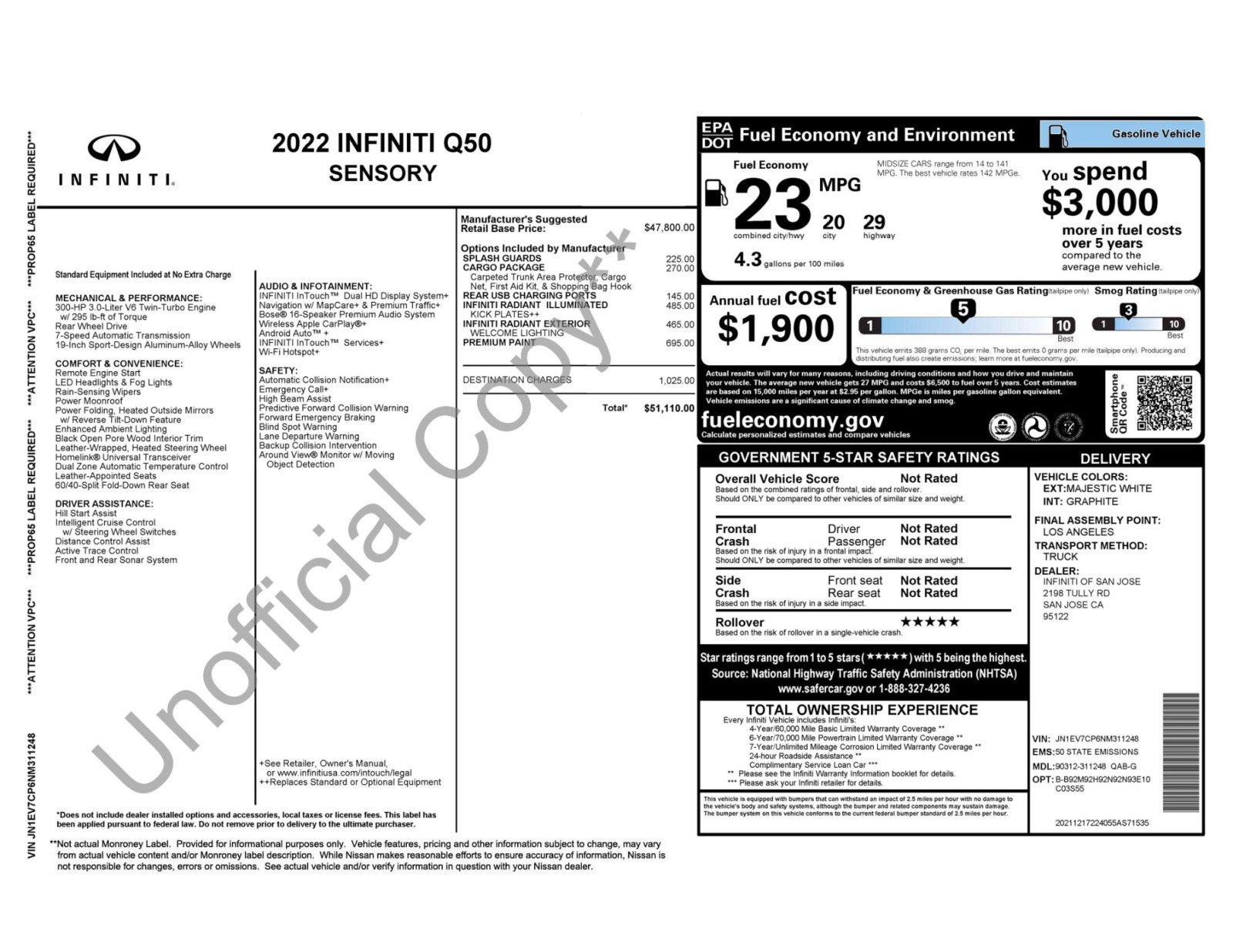 Used 2022 INFINITI Q50 Sensory w/ Cargo Package image 58