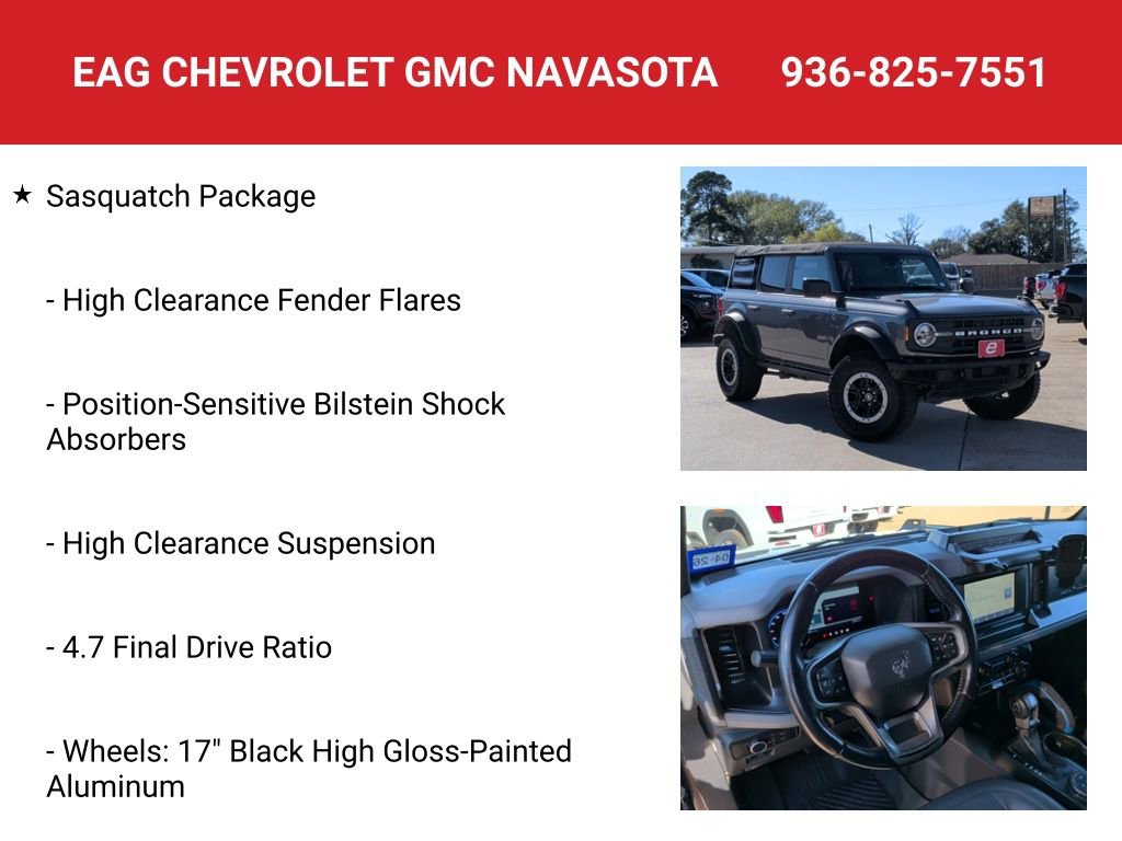 Used 2021 Ford Bronco Black Diamond w/ Sasquatch Package image 8