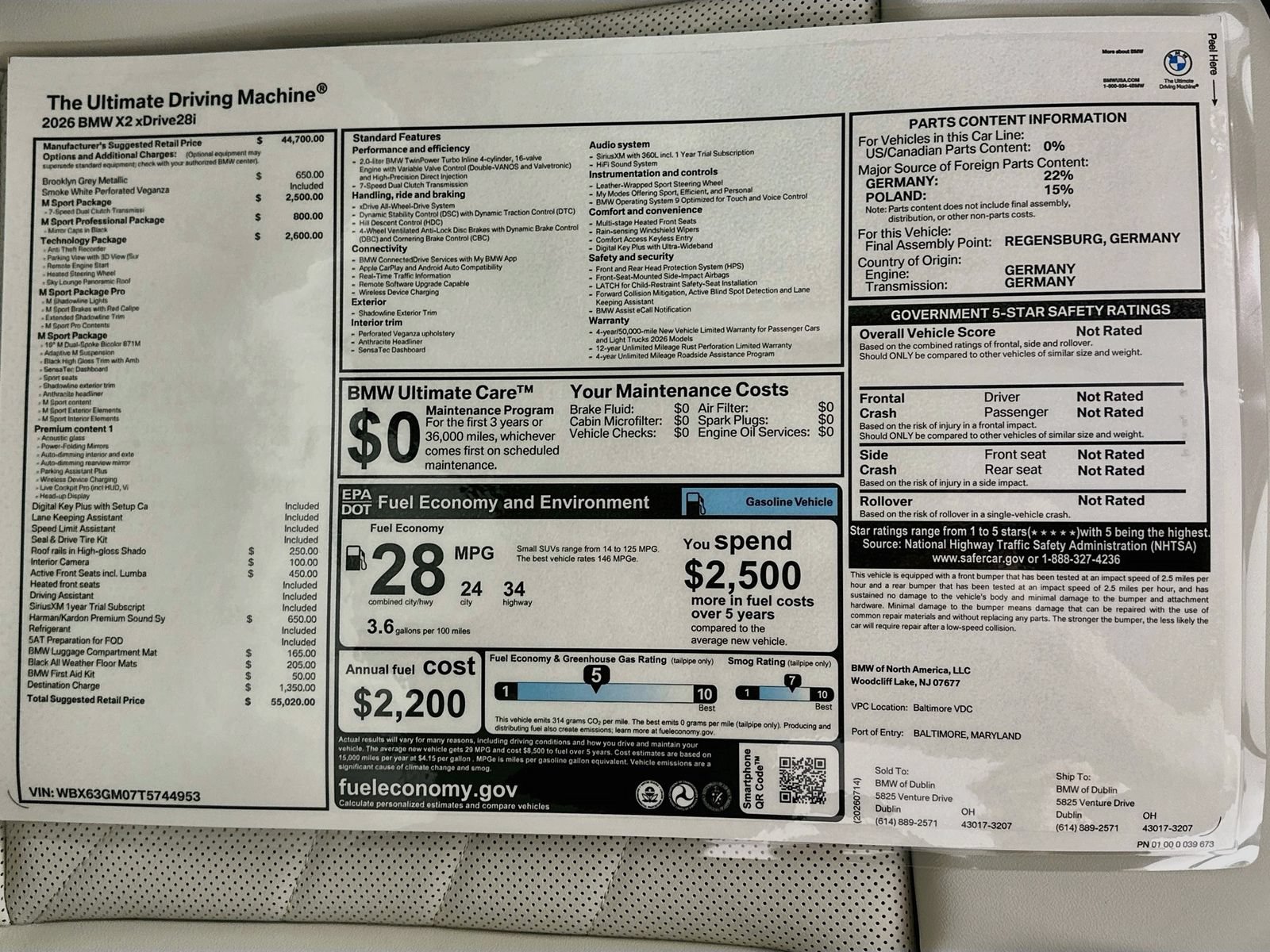New 2026 BMW X2 xDrive28i w/ Technology Package AWD/4WD image 46