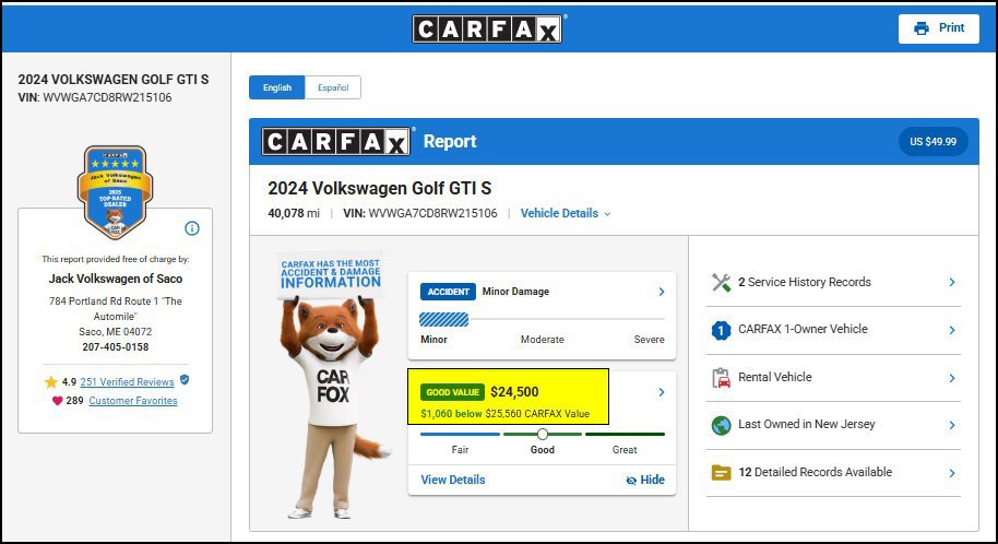 Used 2024 Volkswagen GTI S FWD image 10