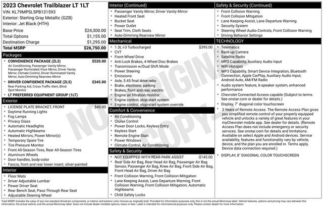 Certified 2023 Chevrolet TrailBlazer LT w/ Convenience Package FWD image 38