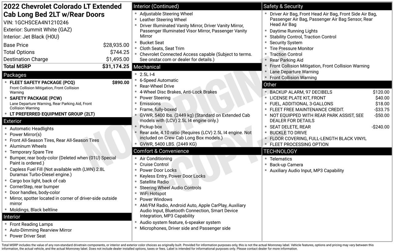 Used 2022 Chevrolet Colorado LT w/ Fleet Safety Package image 41