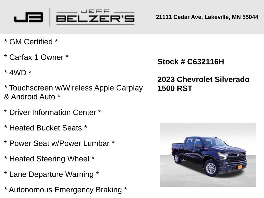 Certified 2023 Chevrolet Silverado 1500 RST w/ Z71 Off-Road Package image 2