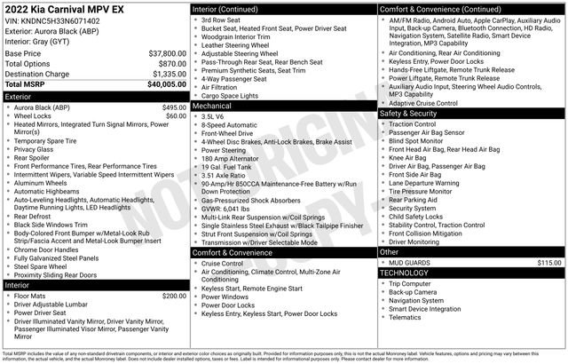 Certified 2022 Kia Carnival EX FWD image 15