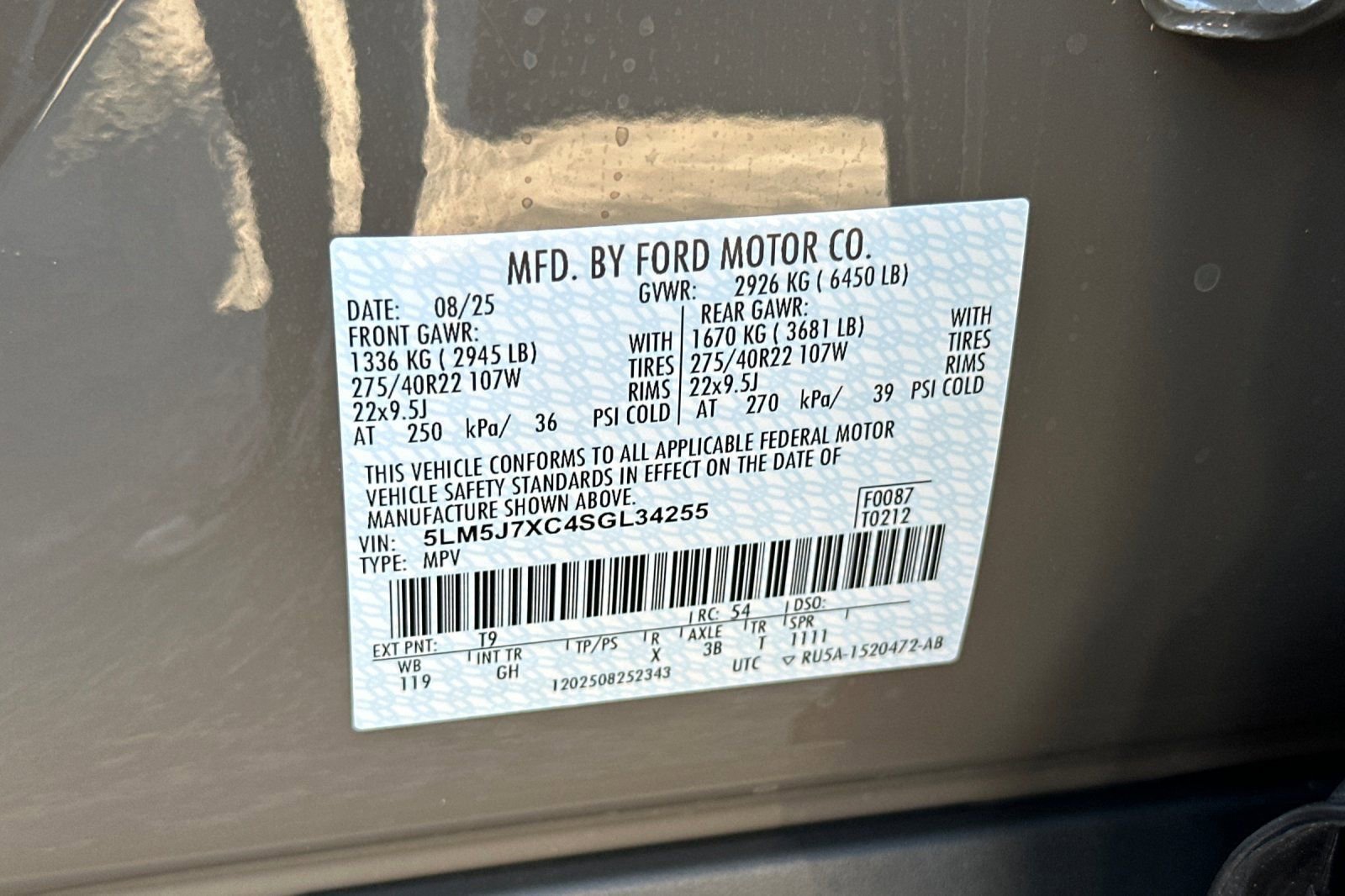 New 2025 Lincoln Aviator Reserve w/ Equipment Group 201A image 28