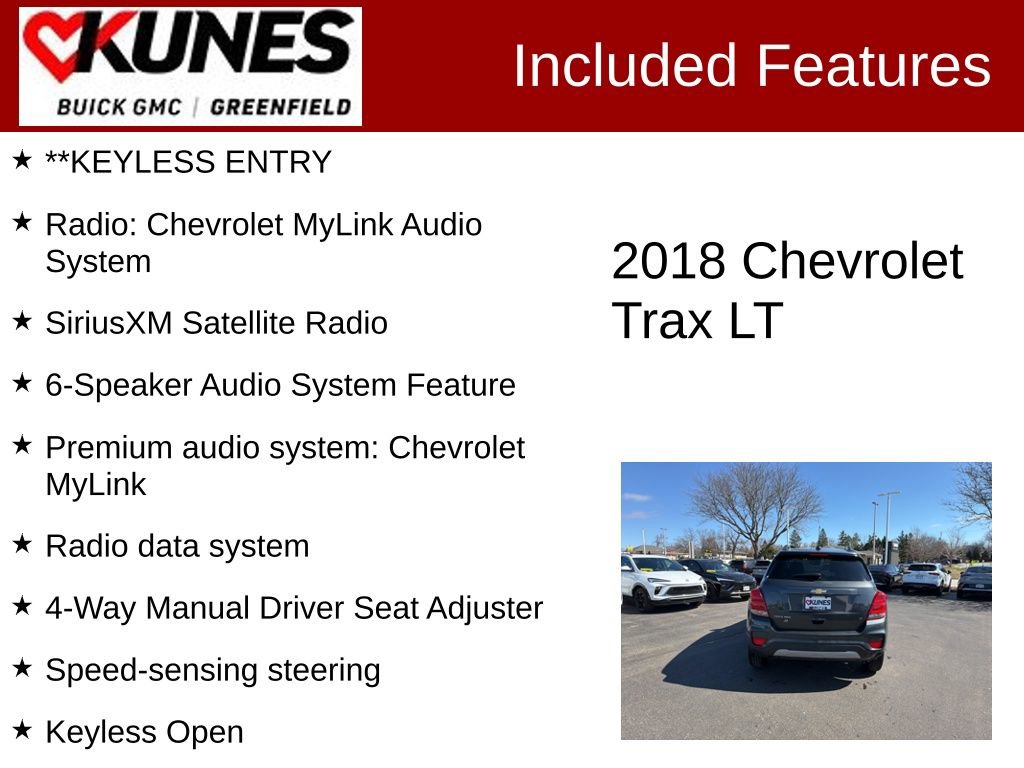 Used 2018 Chevrolet Trax LT w/ LT Convenience Package AWD/4WD image 3