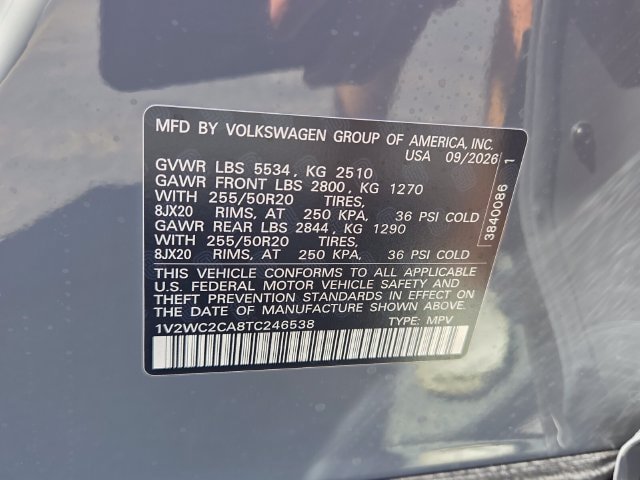 New 2026 Volkswagen Atlas Cross Sport SE FWD image 19