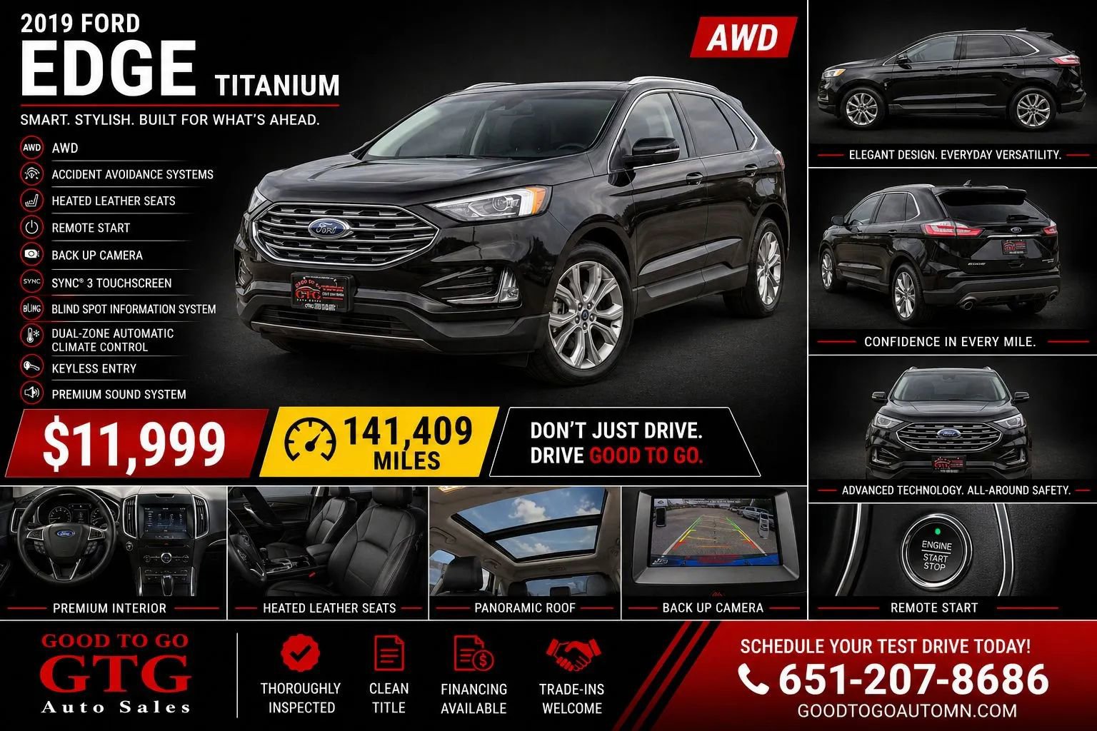 Used 2019 Ford Edge Titanium AWD/4WD image 1