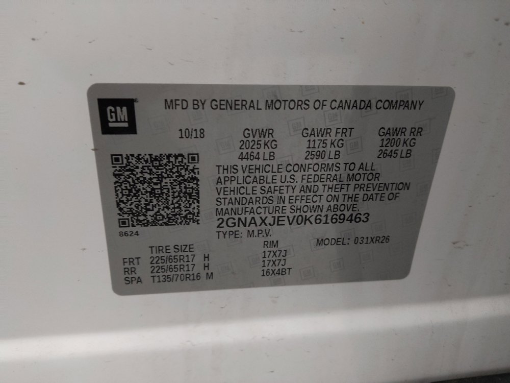 Used 2019 Chevrolet Equinox LT w/ LPO, Cargo Package FWD image 33