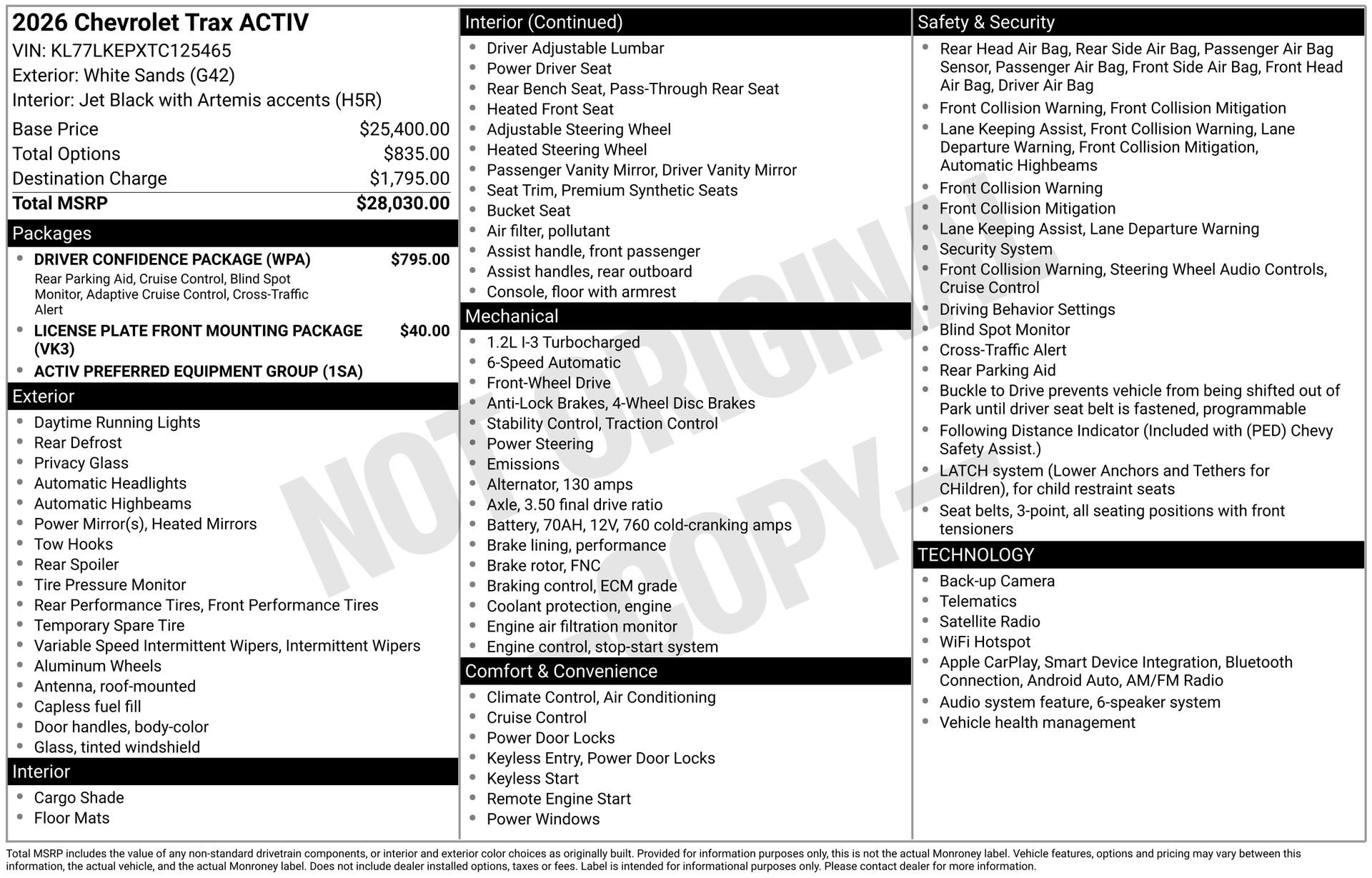 New 2026 Chevrolet Trax ACTIV w/ Driver Confidence Package FWD image 4