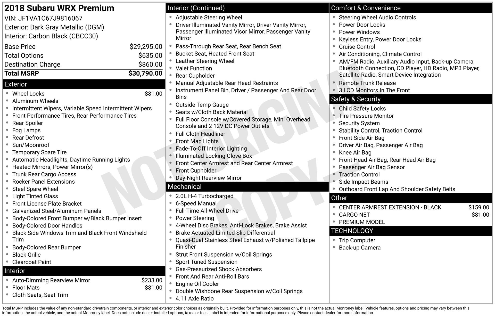 Used 2018 Subaru WRX Premium image 35