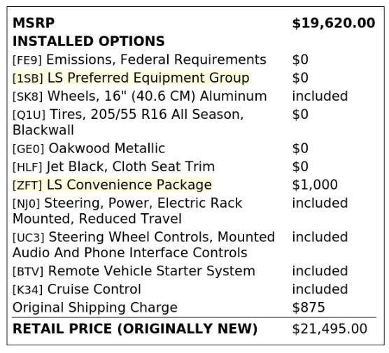 Used 2019 Chevrolet Cruze LS w/ LS Convenience Package FWD image 4