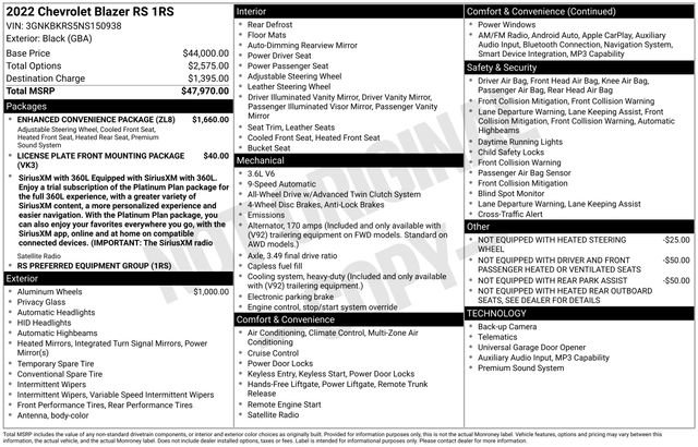 Used 2022 Chevrolet Blazer RS w/ Enhanced Convenience Package AWD/4WD image 24
