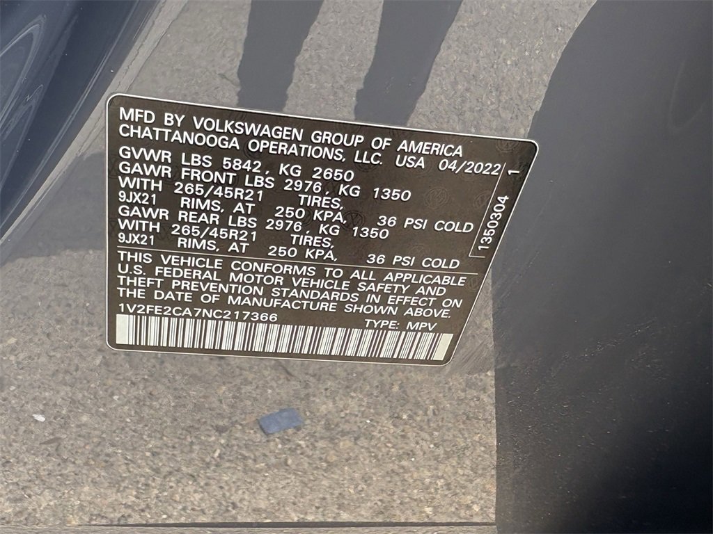 Certified 2022 Volkswagen Atlas Cross Sport SEL Premium R-Line w/ Cross Sport MDO Package image 32