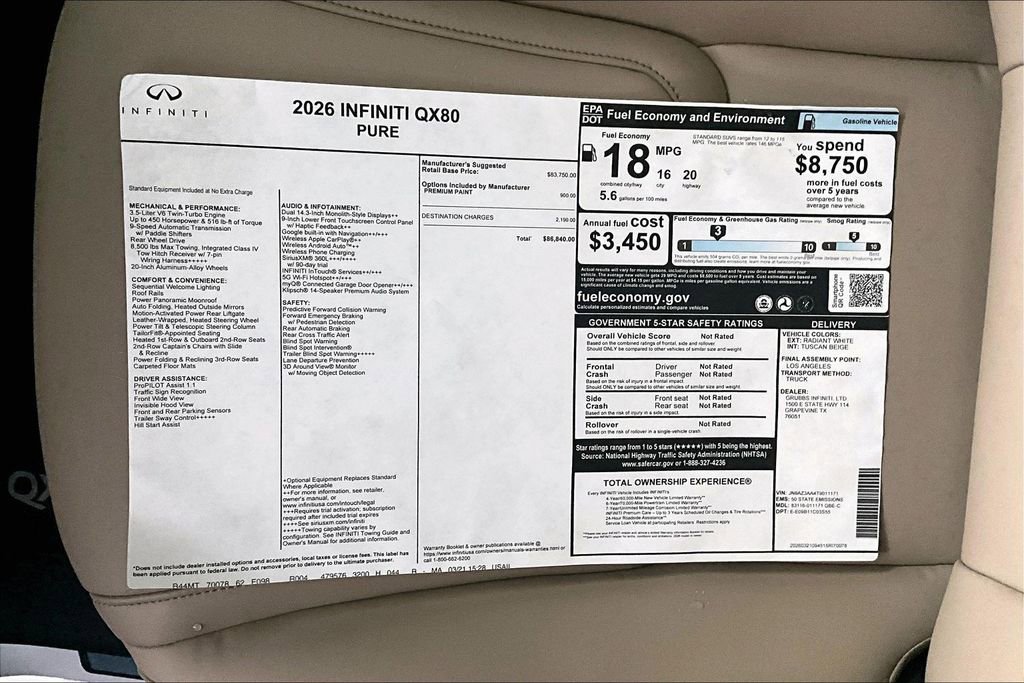 New 2026 INFINITI QX80 Pure RWD image 23