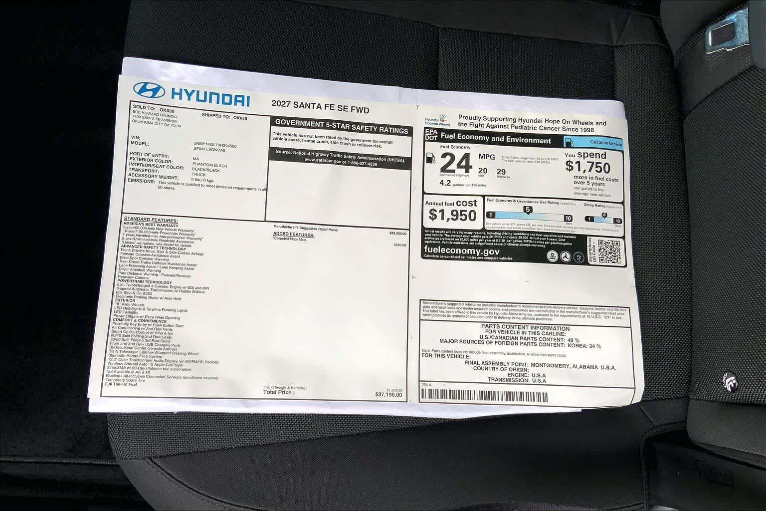 New 2027 Hyundai Santa Fe SE FWD image 18