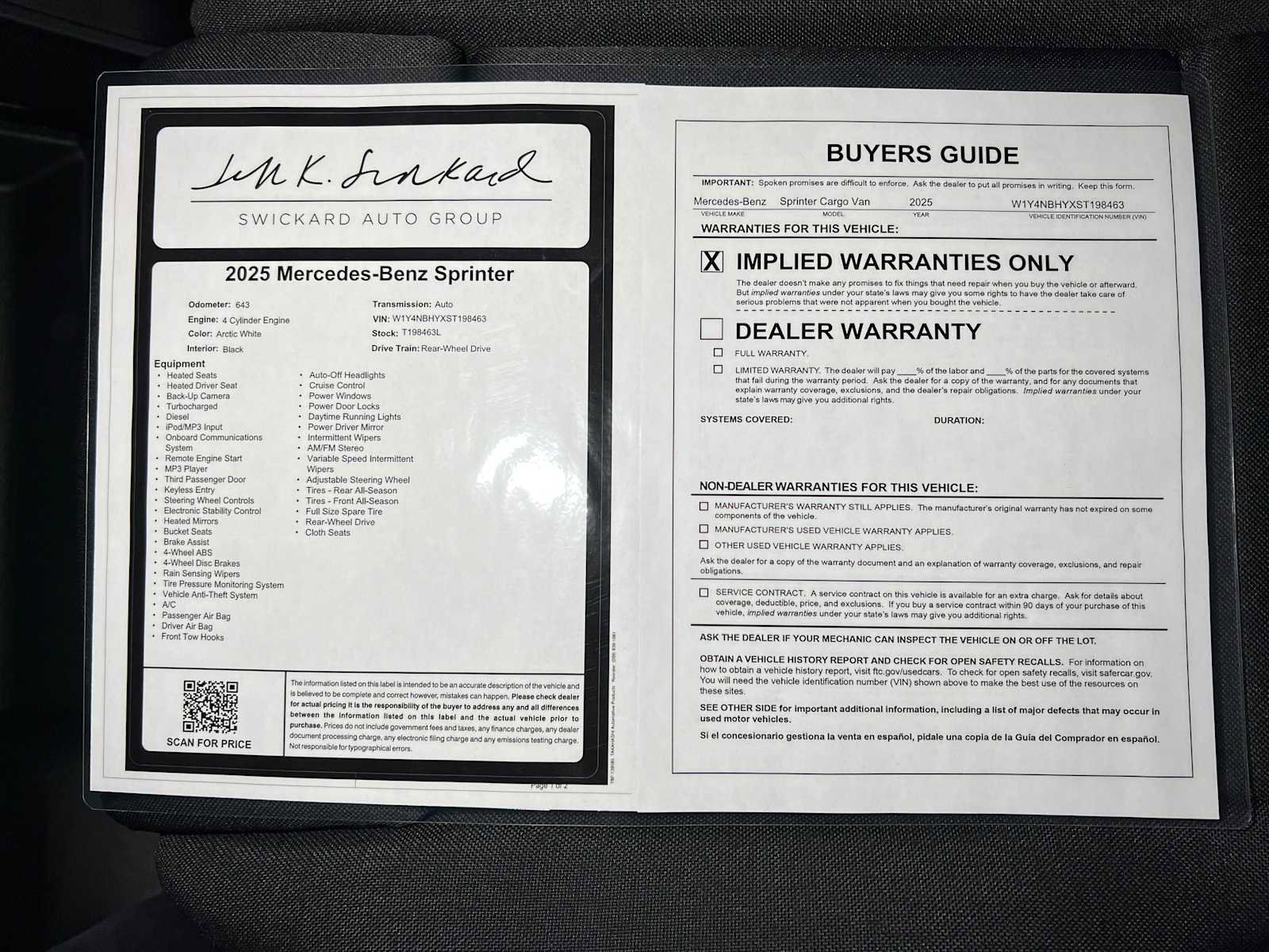 Used 2025 Mercedes-Benz Sprinter 2500 image 34