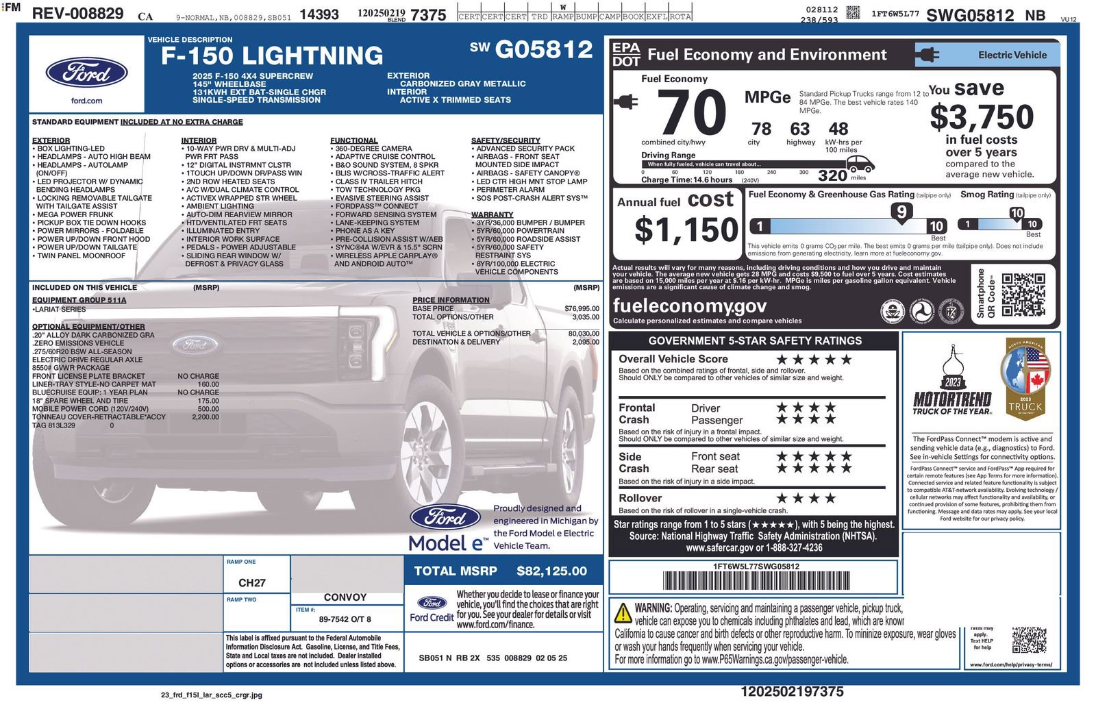 Used 2025 Ford F150 Lightning Lariat AWD/4WD image 22