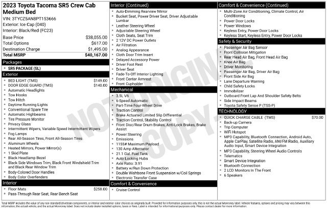 Certified 2023 Toyota Tacoma SR5 AWD/4WD image 39