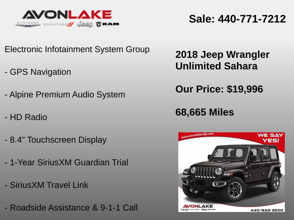 Used 2018 Jeep Wrangler Unlimited Sahara image 3