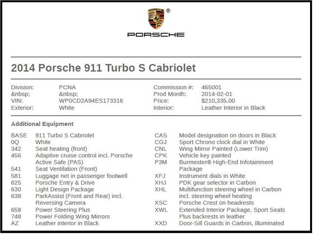 Used 2014 Porsche 911 Turbo S AWD/4WD image 7