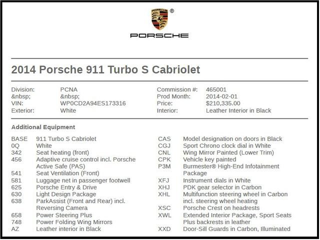 Used 2014 Porsche 911 Turbo S AWD/4WD image 7