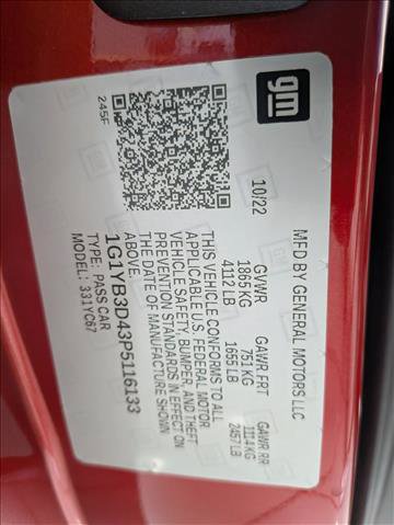 Certified 2023 Chevrolet Corvette Stingray Preferred Conv w/ Battery Protection Package RWD image 24