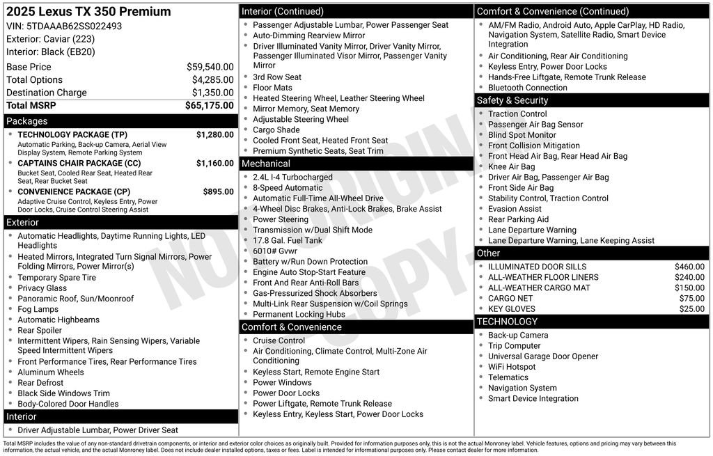 Used 2025 Lexus TX 350 AWD w/ Technology Package image 41