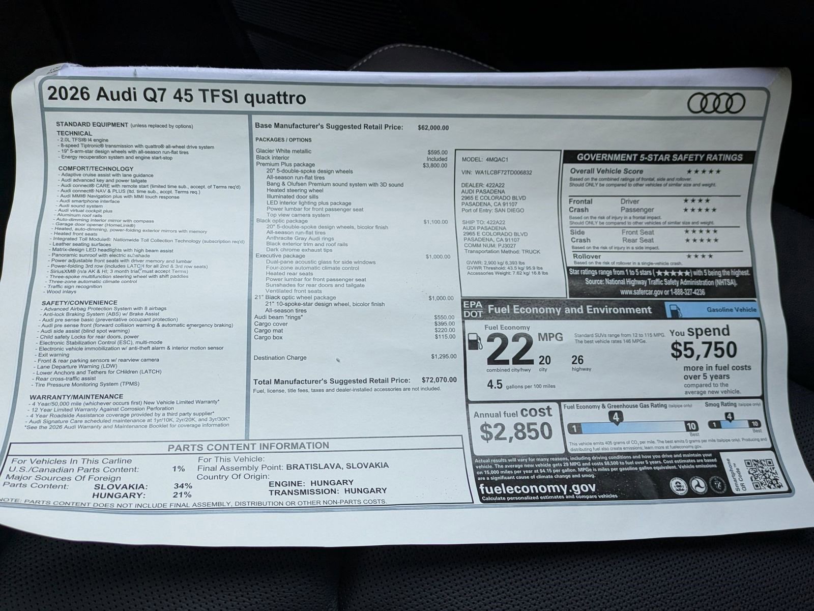 New 2026 Audi Q7 2.0T Premium Plus image 18