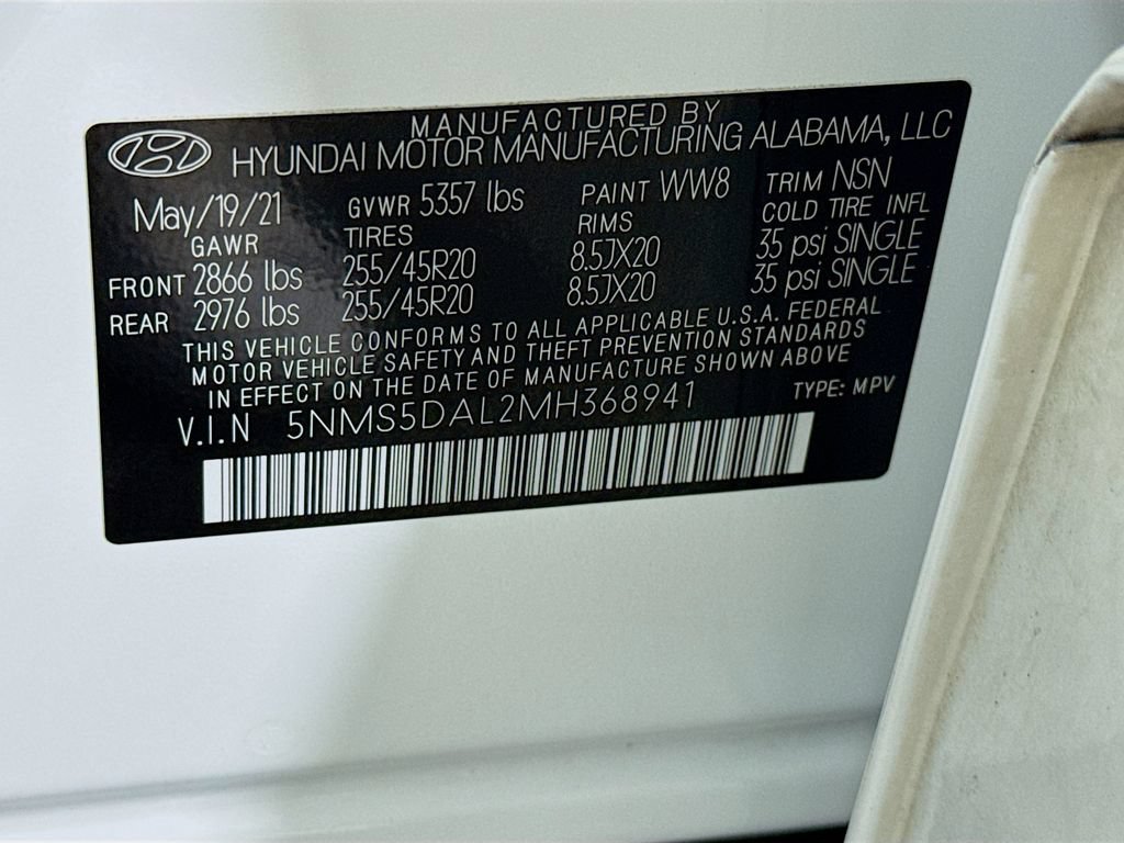 Certified 2021 Hyundai Santa Fe Calligraphy w/ Cargo Package AWD/4WD image 38