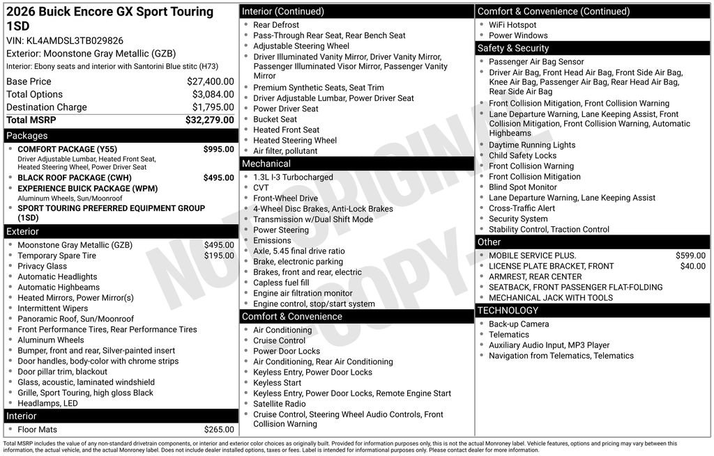 New 2026 Buick Encore GX Sport Touring w/ Comfort Package image 10