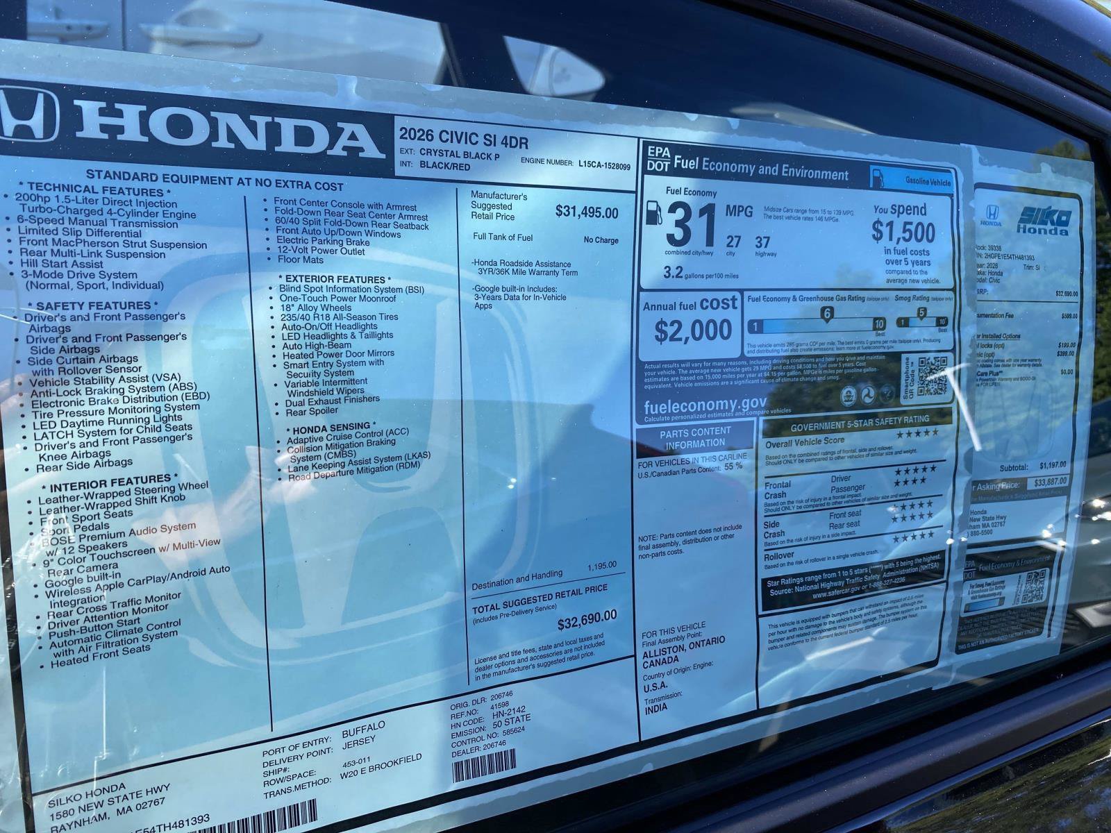 New 2026 Honda Civic Si image 18