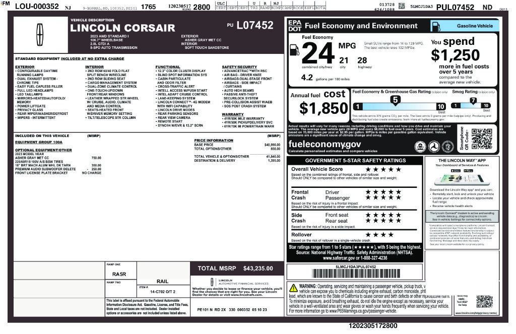 Certified 2023 Lincoln Corsair AWD image 30