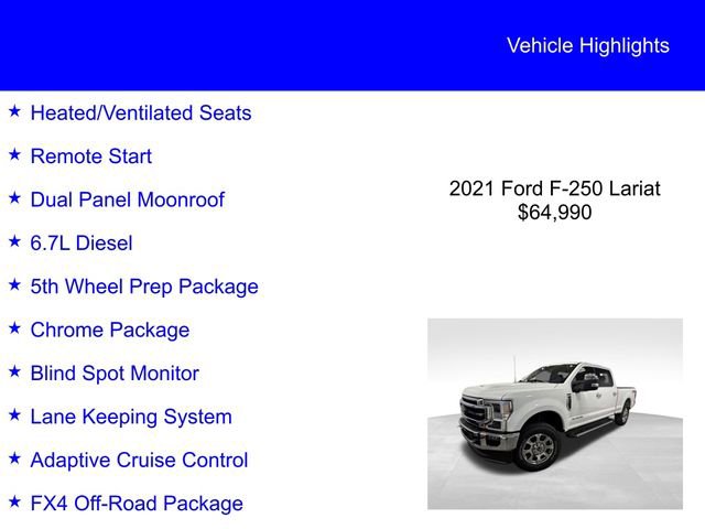 Certified 2021 Ford F250 Lariat w/ Lariat Ultimate Package AWD/4WD image 3
