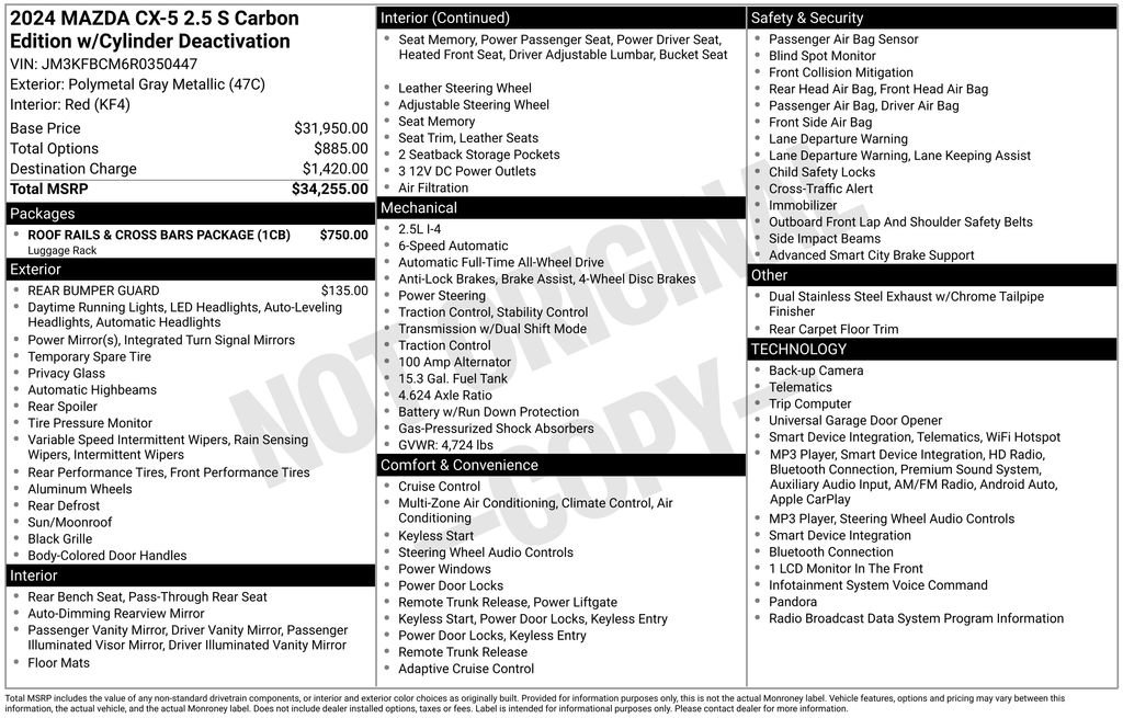 Used 2024 MAZDA CX-5 Carbon Edition AWD/4WD image 12