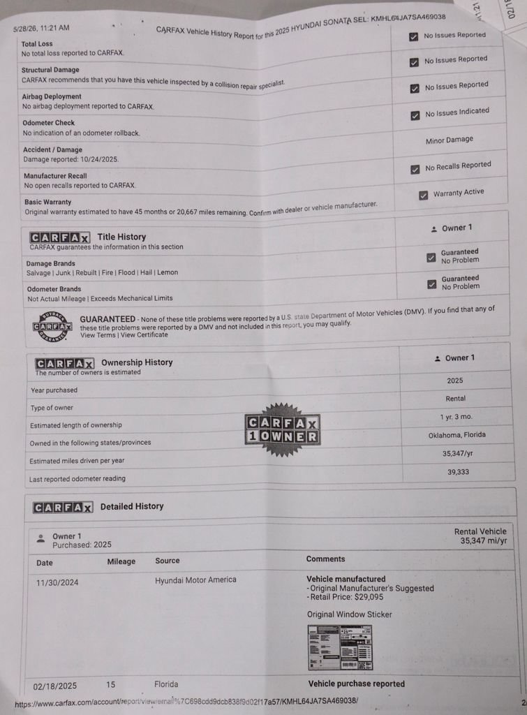 Certified 2025 Hyundai Sonata SEL FWD image 7