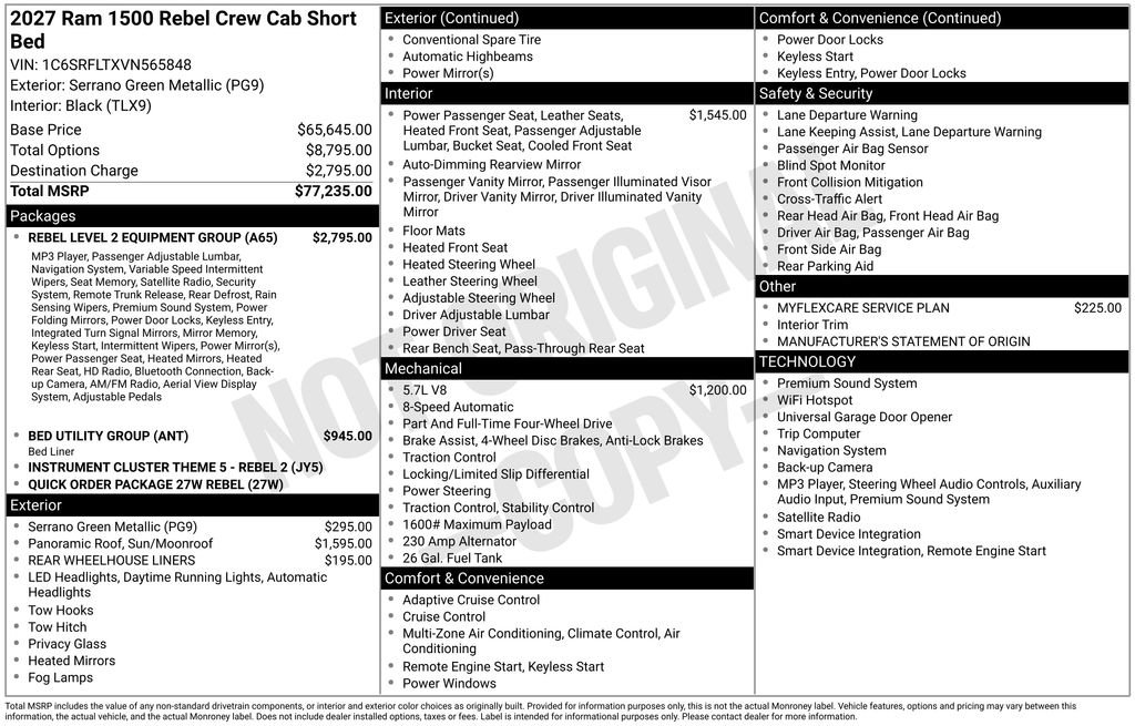 New 2027 RAM 1500 Rebel w/ Rebel Level 2 Equipment Group AWD/4WD image 44