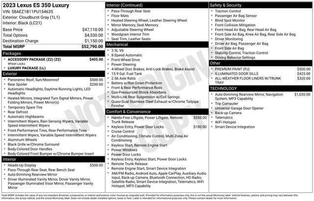 Used 2023 Lexus ES 350 w/ Accessory Package (Z2) FWD image 41