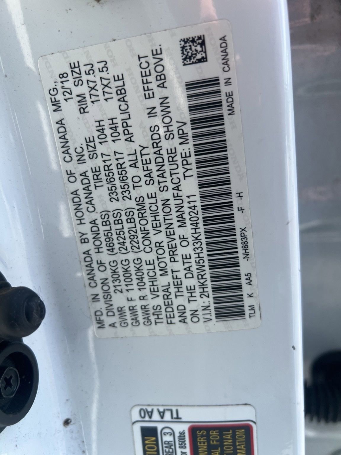 Used 2019 Honda CR-V LX image 7