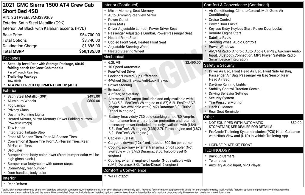 Used 2021 GMC Sierra 1500 AT4 AWD/4WD image 6