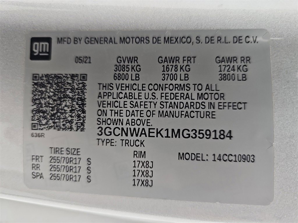 Used 2021 Chevrolet Silverado 1500 W/T w/ WT Value Package image 37