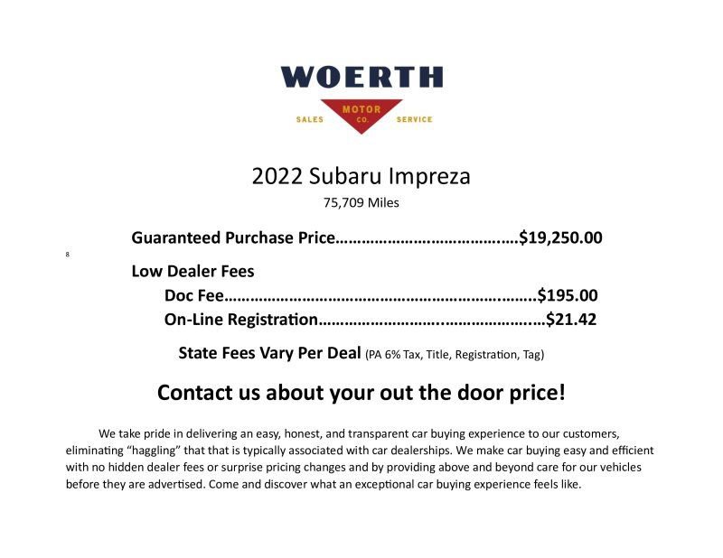 Used 2022 Subaru Impreza 2.0i Sport image 3