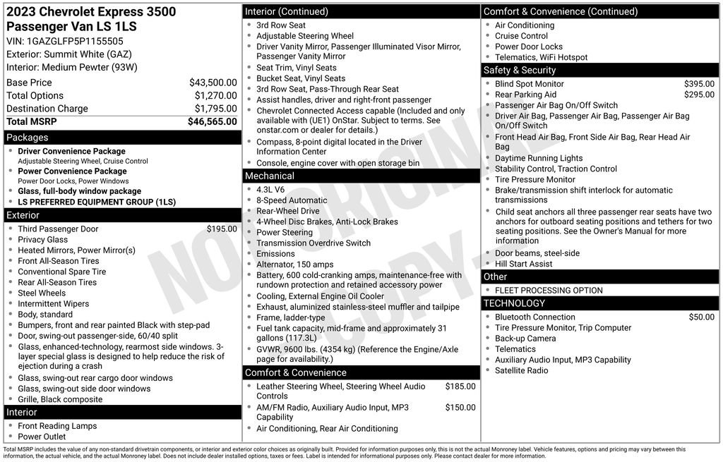 Used 2023 Chevrolet Express 3500 LS RWD image 2