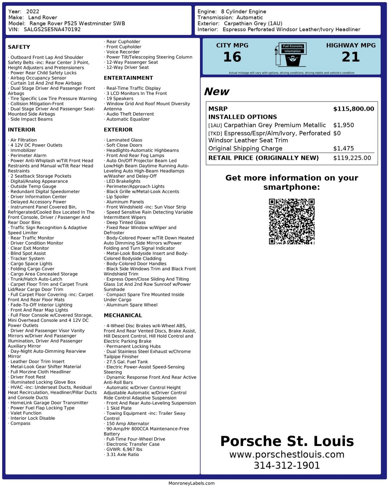 Used 2022 Land Rover Range Rover Westminster Edition