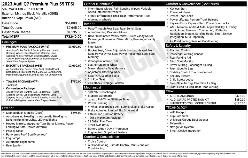 Certified 2023 Audi Q7 3.0T Premium Plus w/ Premium Plus Package AWD/4WD image 20