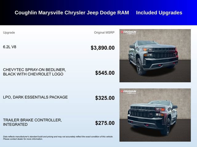 Used 2022 Chevrolet Silverado 1500 Custom Trail Boss w/ LPO, Dark Essentials Package AWD/4WD image 3