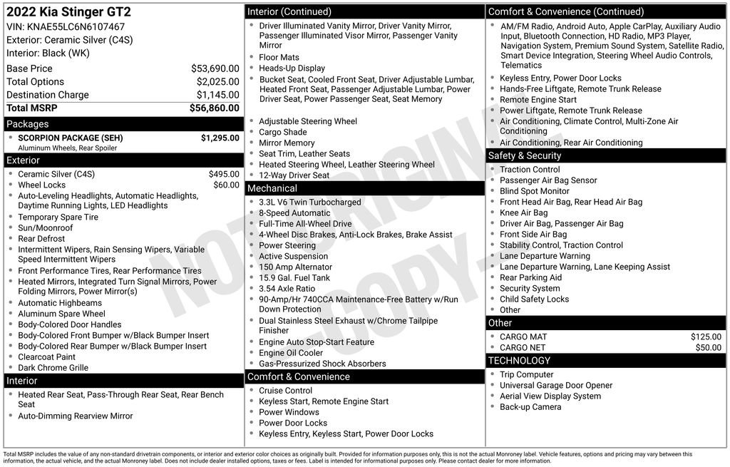 Used 2022 Kia Stinger GT2 w/ Scorpion Package image 15